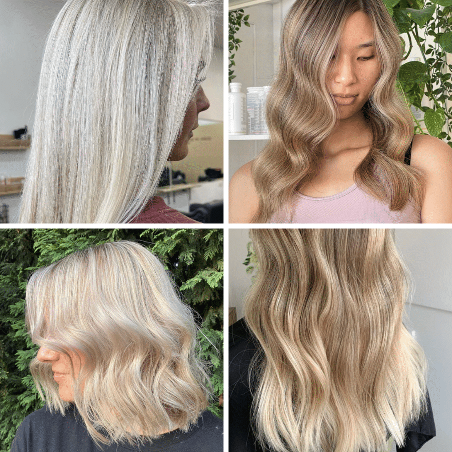 UB Product collage collage of 4 blonde haired ladies