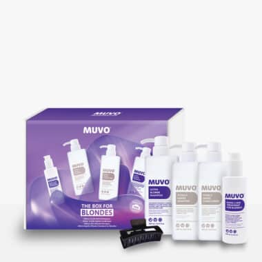 The Box For Blondes with Ultra Blonde Shampoo 500ml, Totally Naked Shampoo 500ml, Totally Naked Conditioner 500ml, Rapid for Blondes 200ml and Hair claw